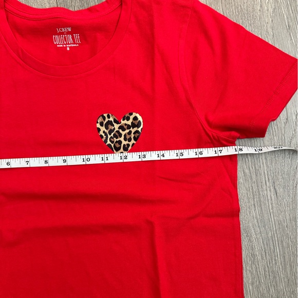 J. Crew Factory NWT Leopard heart graphic tee Red Size Small - Picture 10 of 10